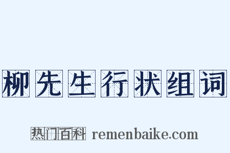 柳先生行状组词是什么意思的图片